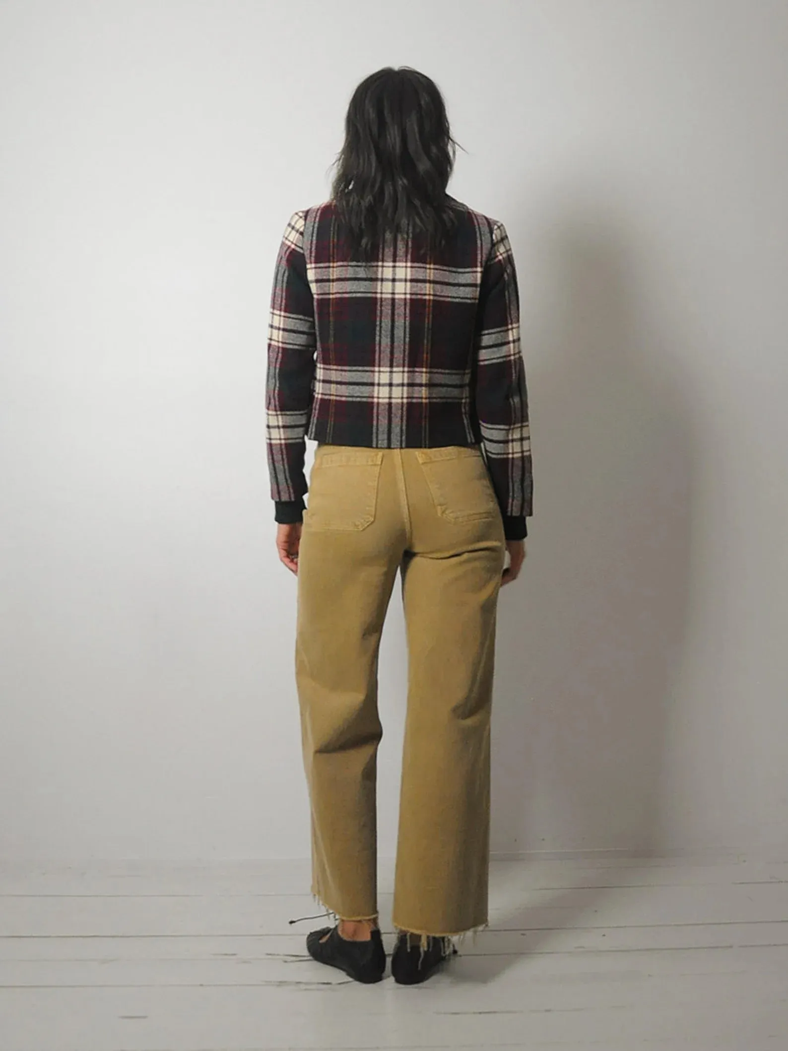 1960's Cropped Wool Plaid Blazer