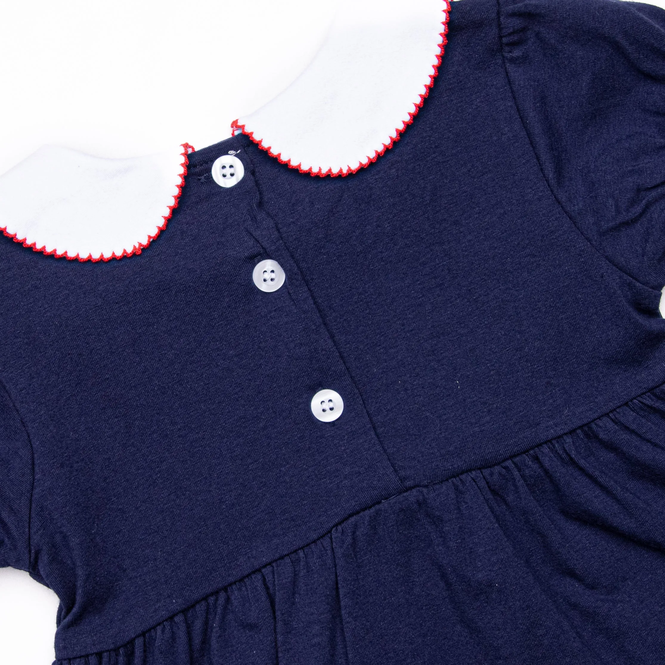 A is for Apple Applique Dress, Navy