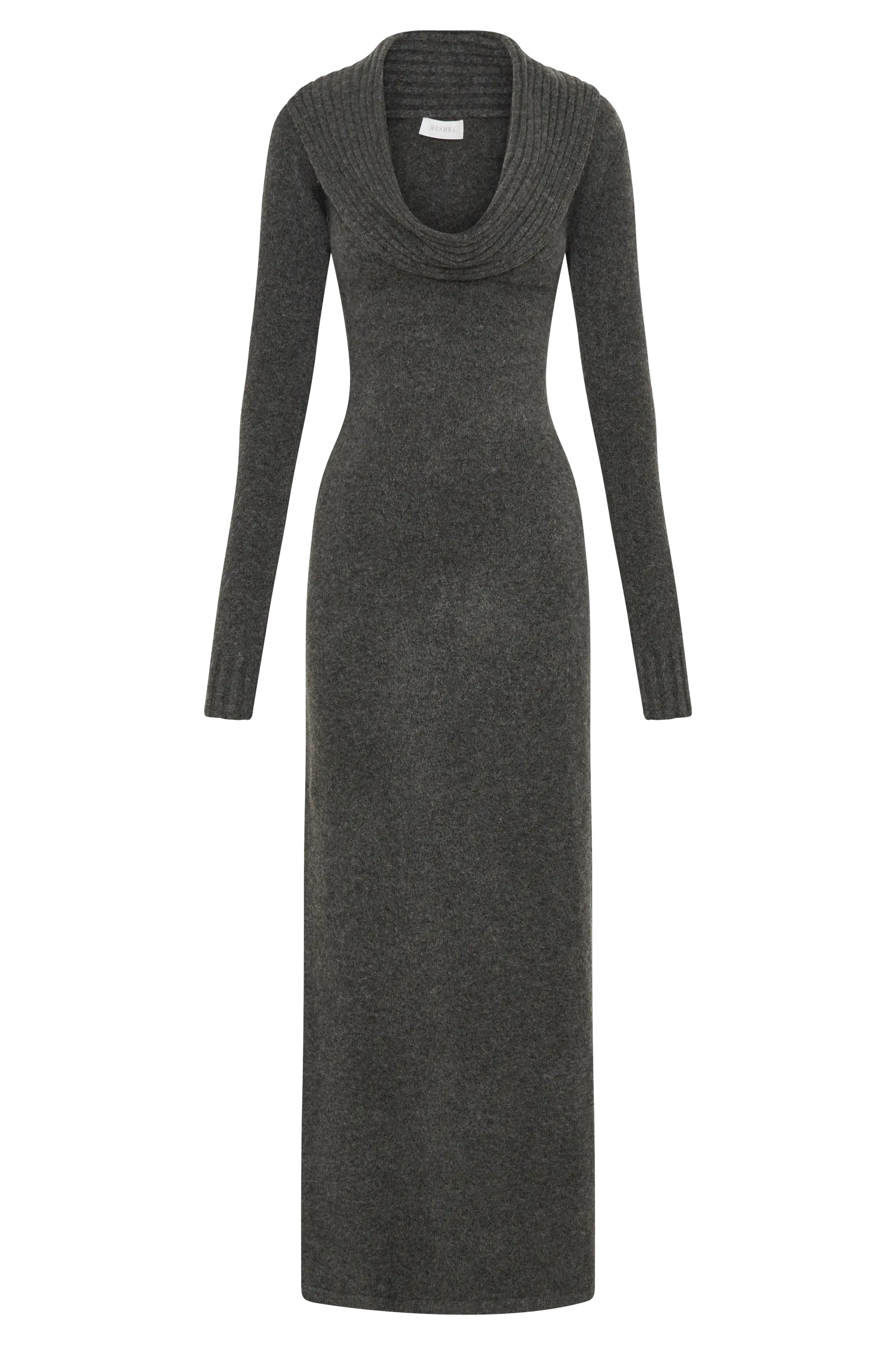 Alessandra Reversible Knit Maxi Dress - Charcoal Marle