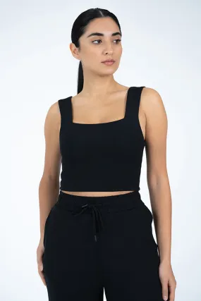 ALL AROUND LOUNGE SQUARE TANK - BLACK