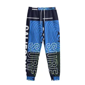 All-Over Print Men's Sweatpants With Waistband240 blue  surf print