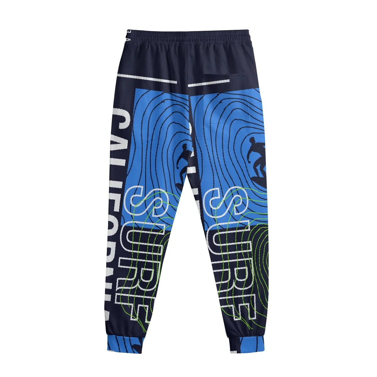 All-Over Print Men's Sweatpants With Waistband240 blue  surf print