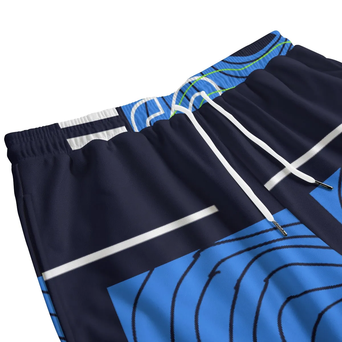 All-Over Print Men's Sweatpants With Waistband240 blue  surf print