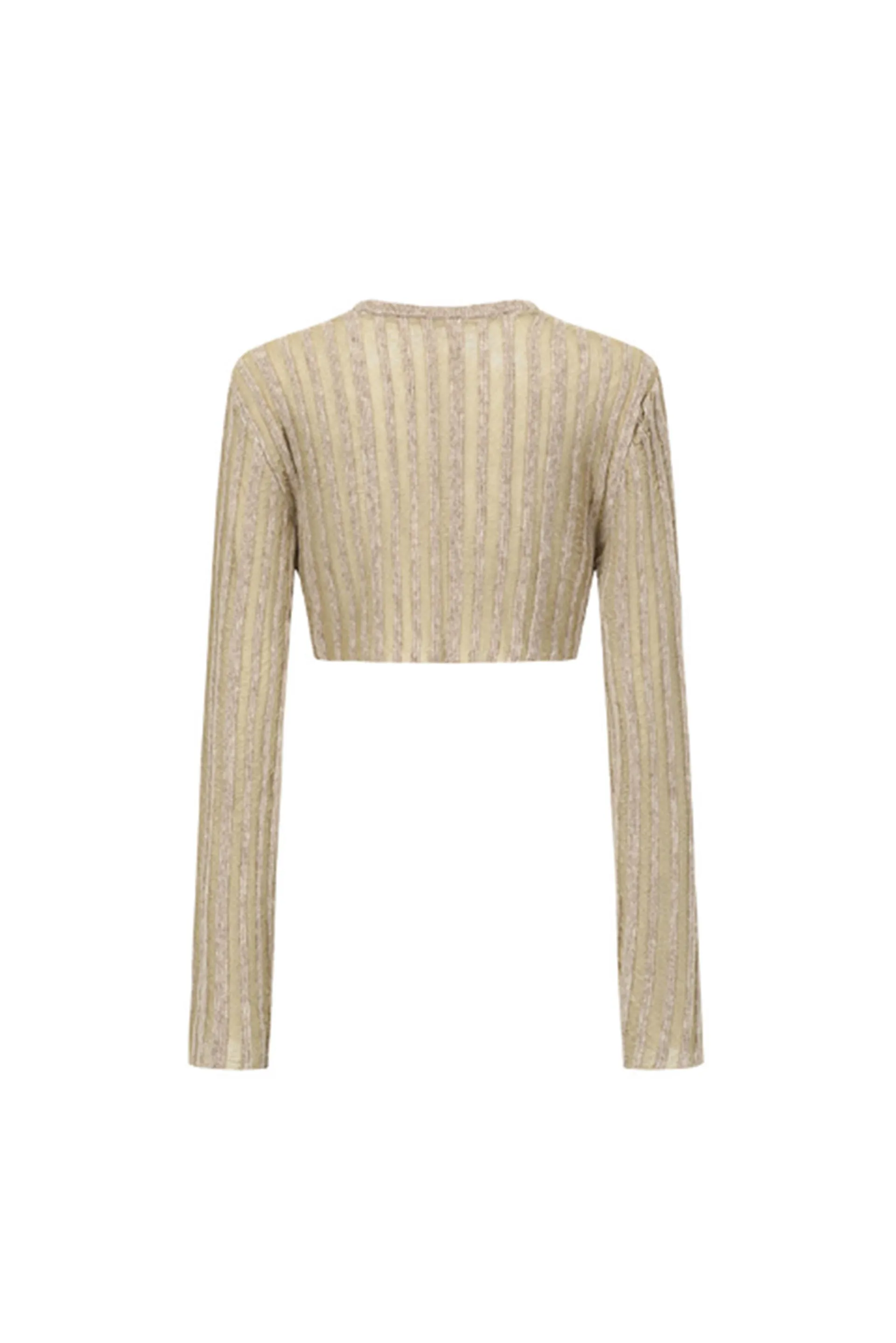 Alpaca Wool Stripped Knit Top Cream