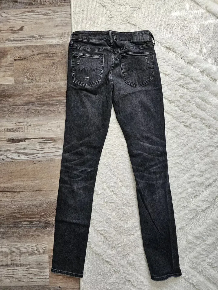 American Eagle Airflex Jeans Slim Black GRAY Distress