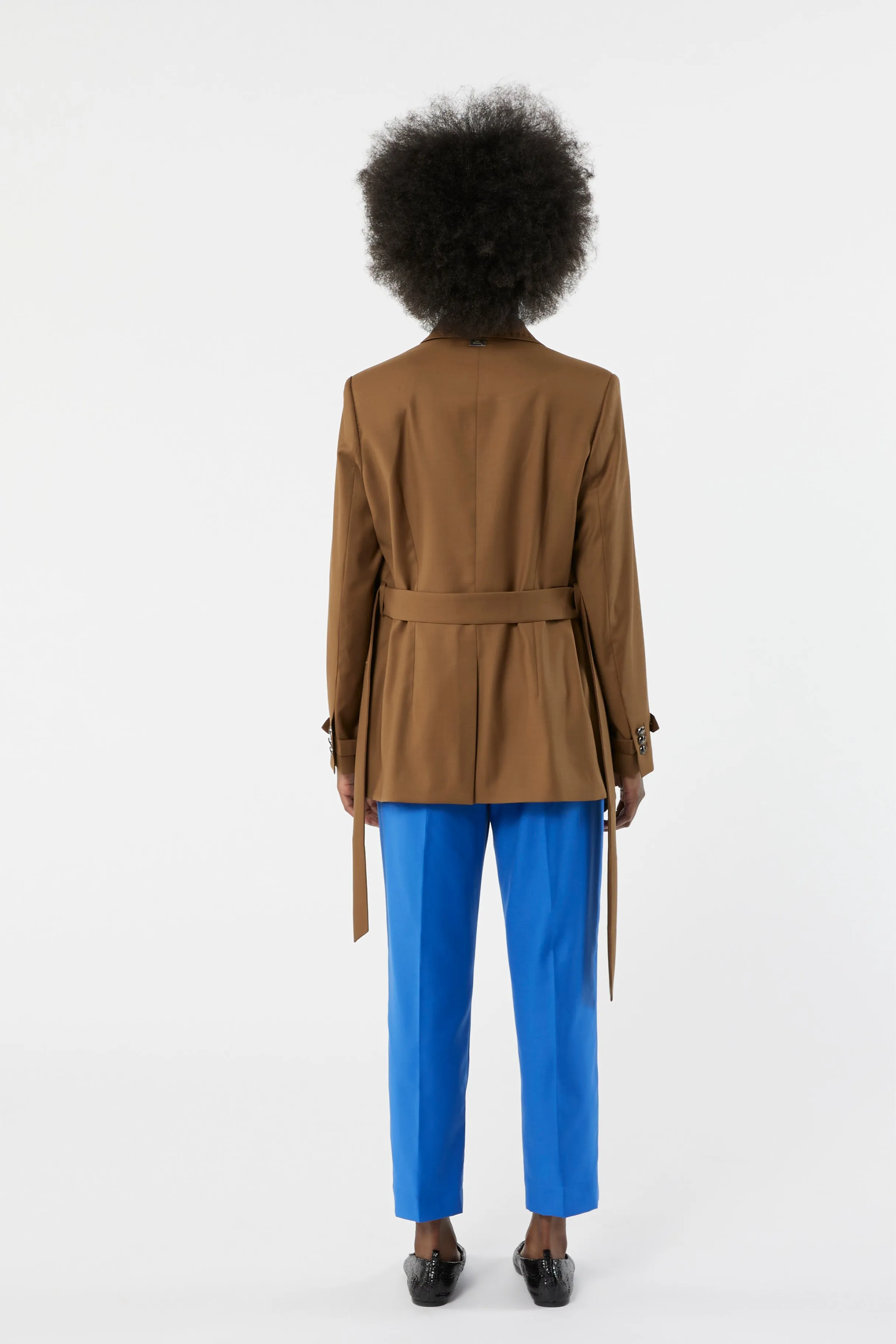 ASY camel - wool crossed suit jacket