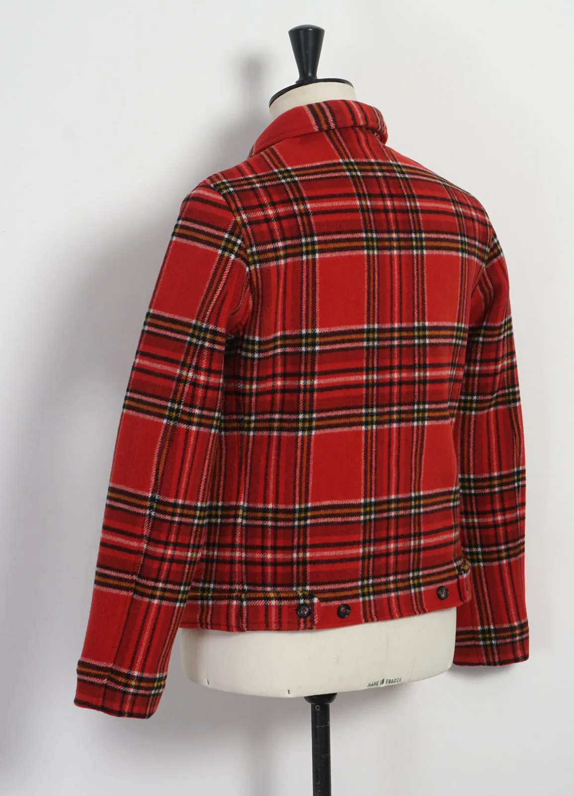 ATLAS | Short Double Face Wool Jacket | Red Check Pepita