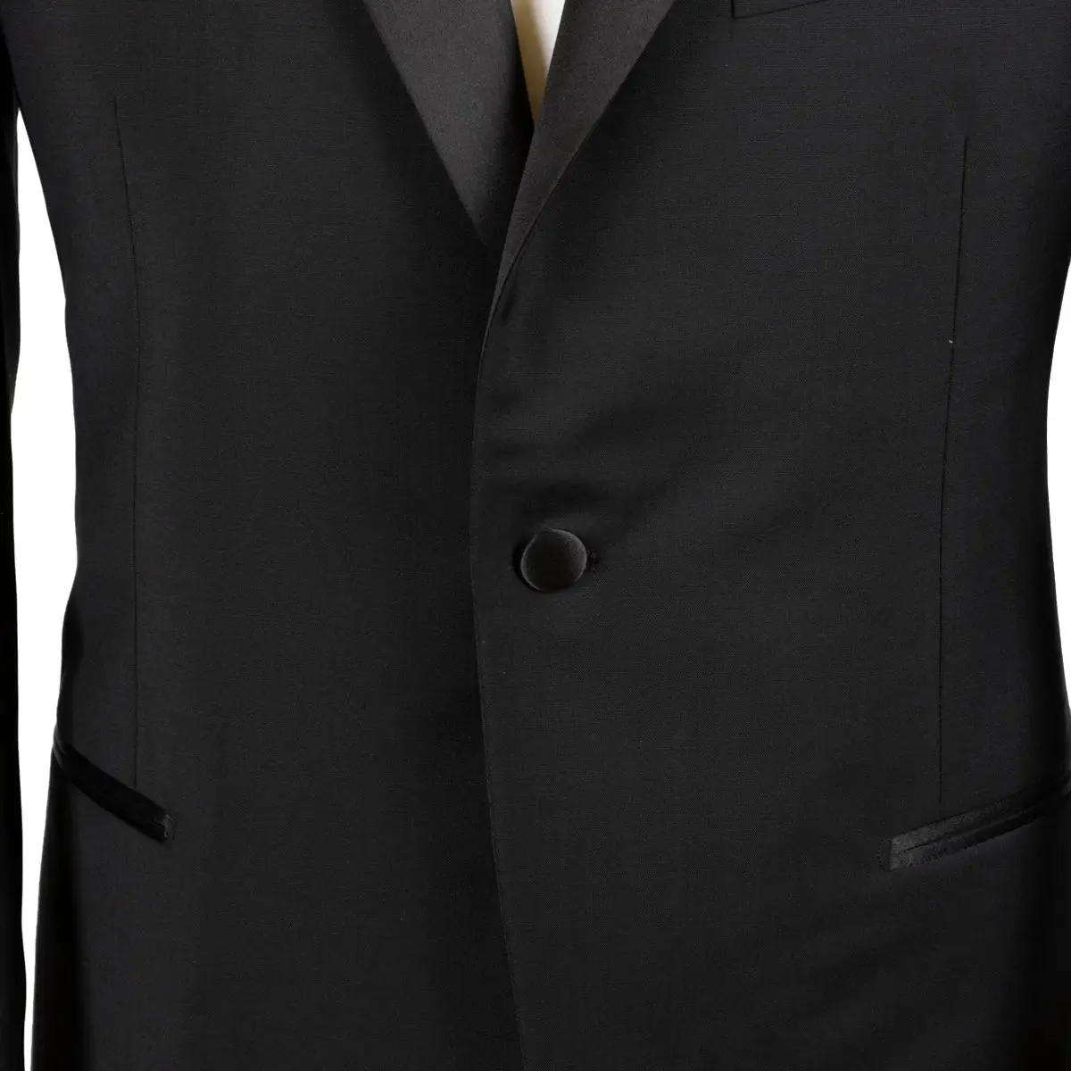 Belvest Black Wool & Mohair Satin Tuxedo Suit