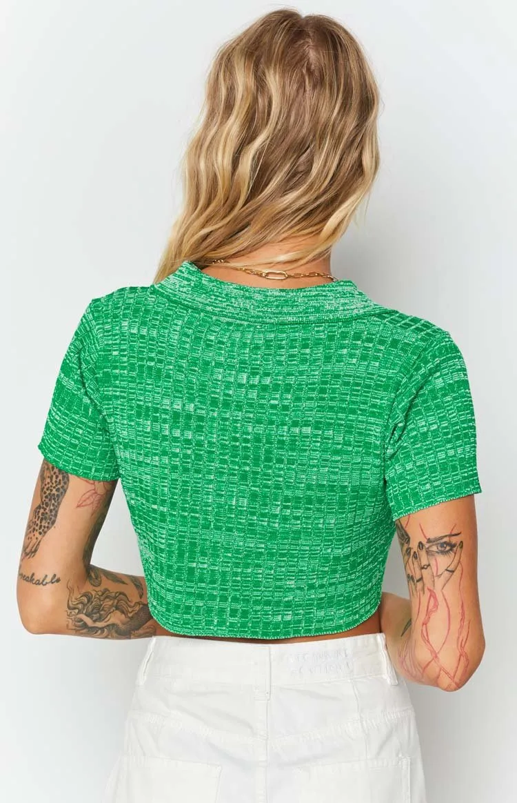 Beth Knit Polo Green