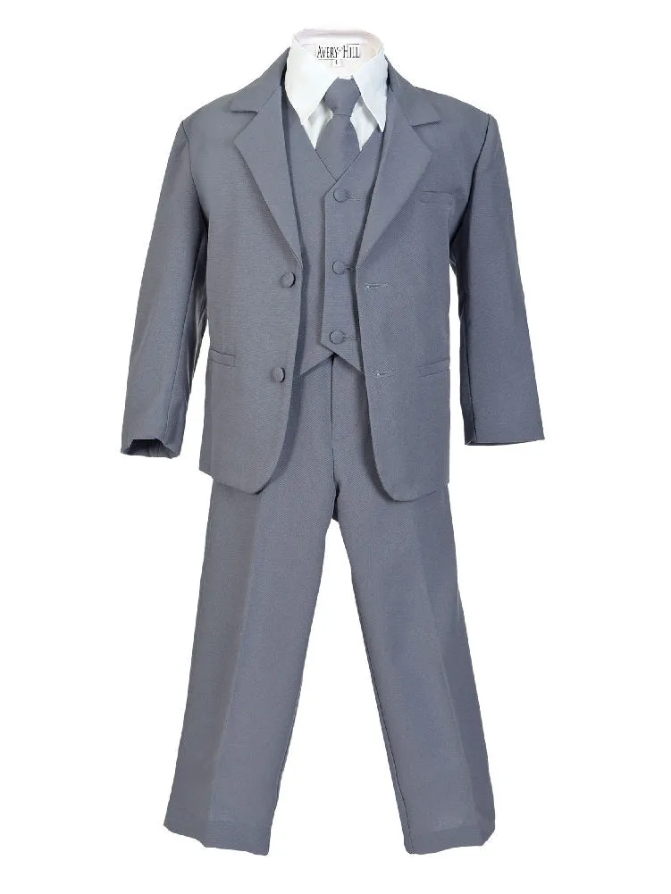 Big Boys Gray 5 Pcs Special Occasion Suit 8-20