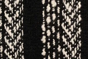 Black & Winter White Wool Blend Bouclé Coating (Made in Italy)