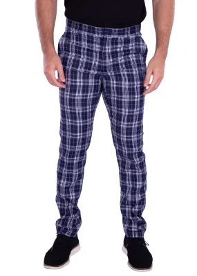 Bold Contrast Plaid Dress Pants Gray