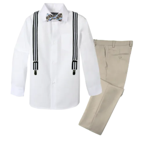 Boys' 4-Piece Customizable Suspenders Outfit - Customer's Product with price 59.95 ID ka3gtyhT50_qAZzwFRa6kNPb