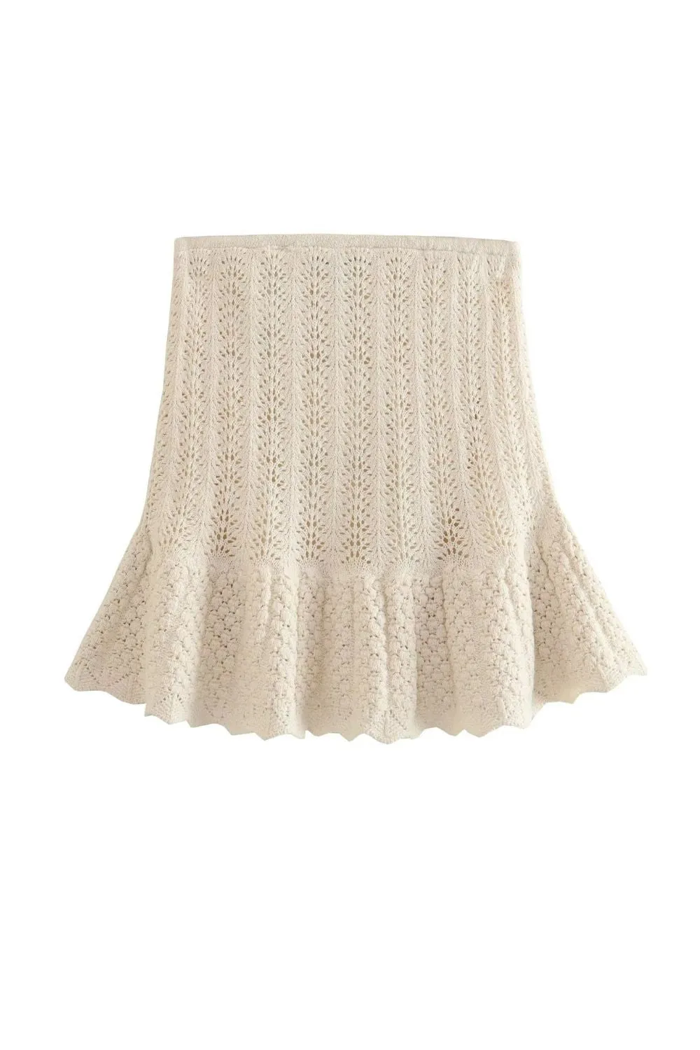 'Brooklyn' Jacquard Mesh Knit Top & Mini Skirt Set（Sold Seperately)