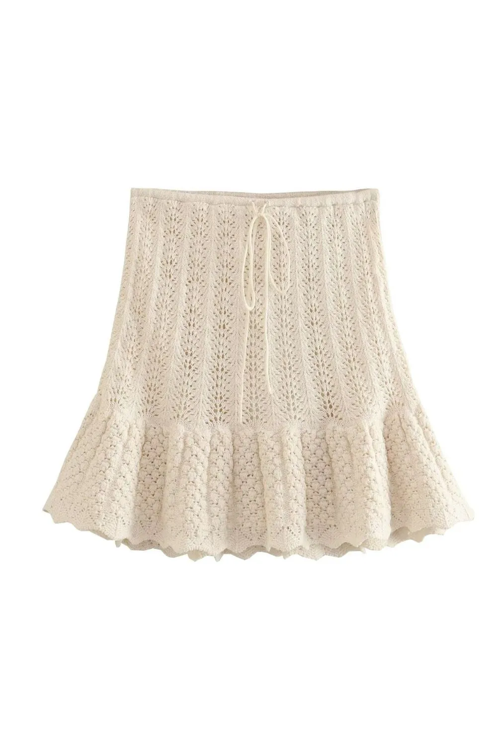 'Brooklyn' Jacquard Mesh Knit Top & Mini Skirt Set（Sold Seperately)