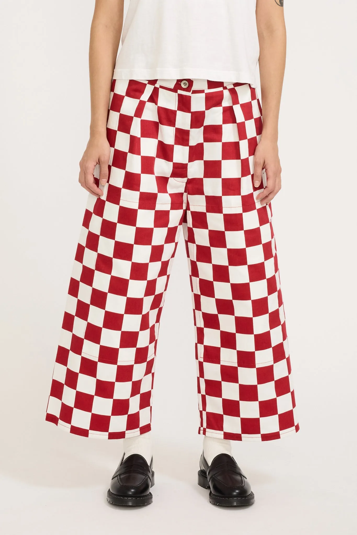 Burnout Pants Red Check