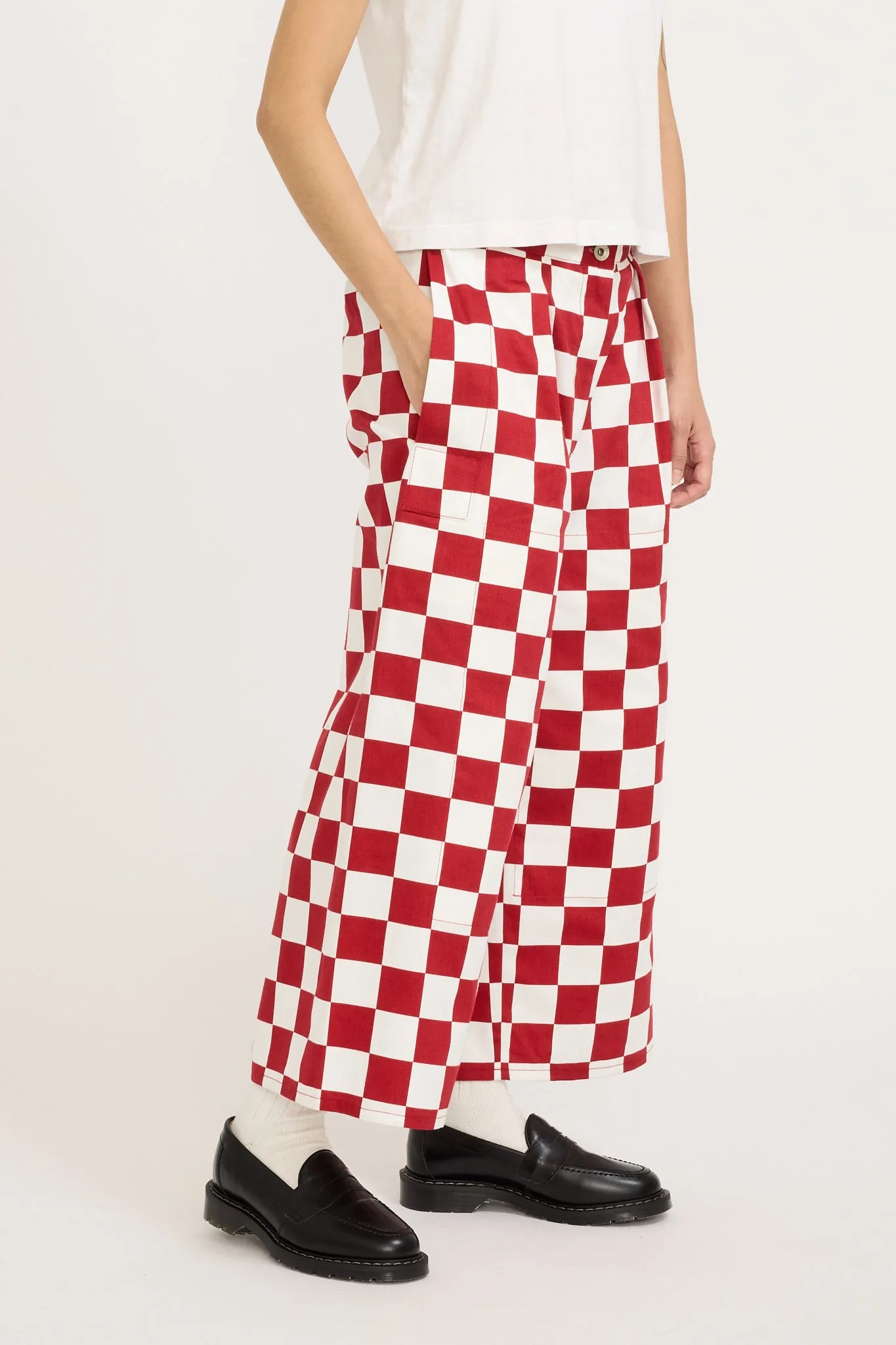 Burnout Pants Red Check