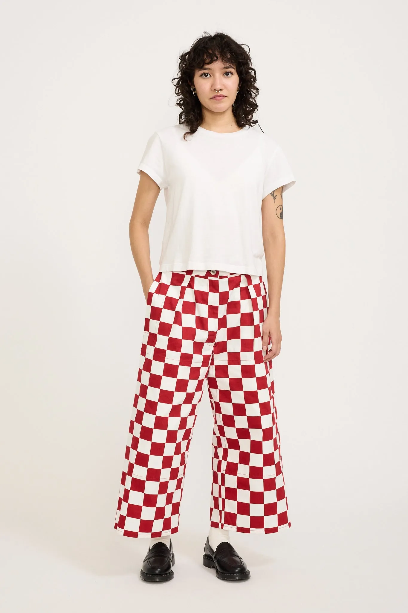 Burnout Pants Red Check