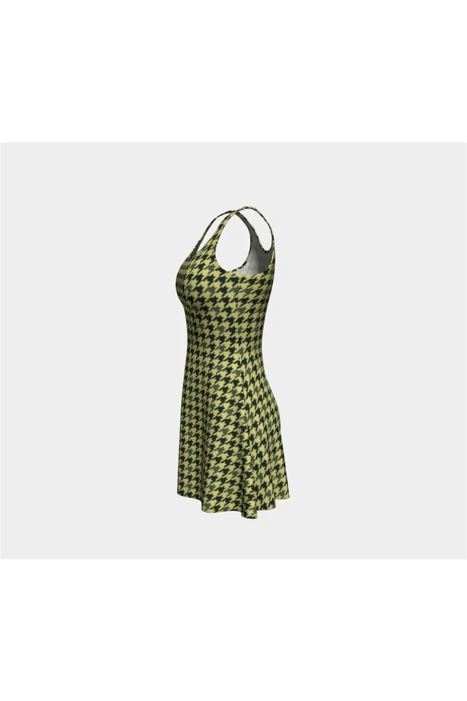 Camouflage Houndstooth Flare Dress