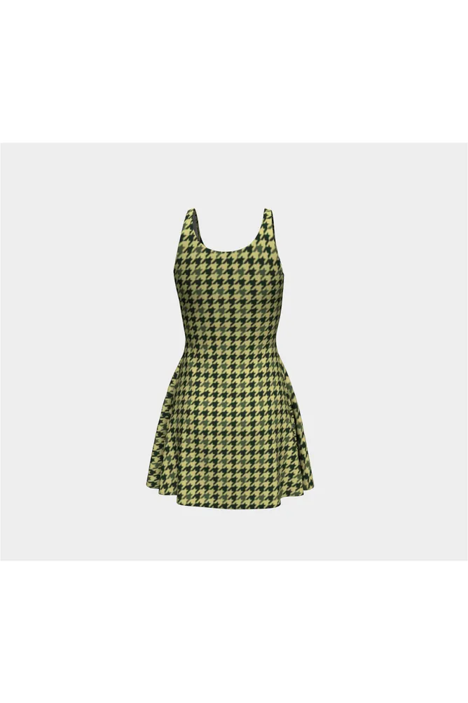 Camouflage Houndstooth Flare Dress