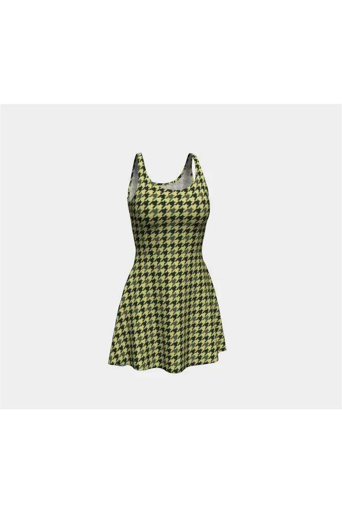 Camouflage Houndstooth Flare Dress