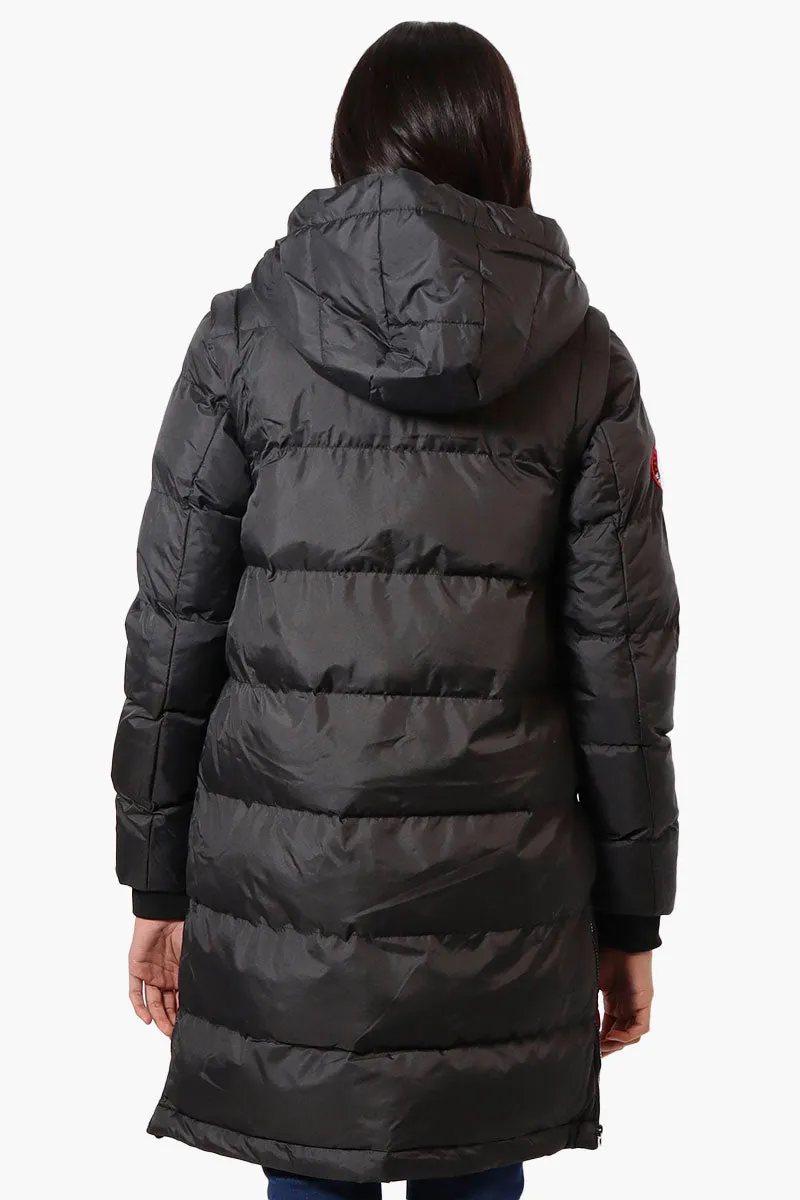 Canada Weather Gear Side Slit Puffer Parka Jacket - Black