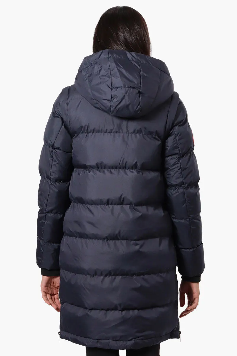 Canada Weather Gear Side Slit Puffer Parka Jacket - Navy