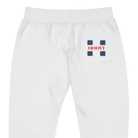 Capital H's Unisex fleece sweatpants (Red Hoovi Print) Muted Blue & White Logo