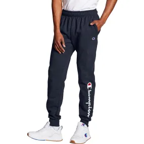 Champion Men's Powerblend Fleece Jogger Script Logo Pants Navy