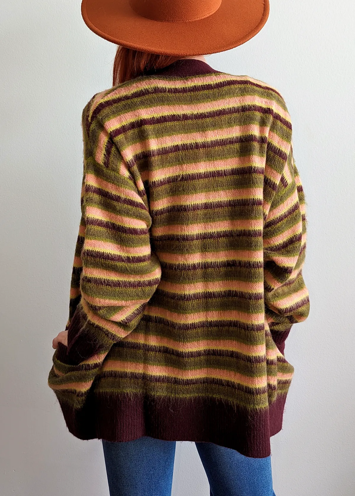 Cherry Crush Striped Oversized Cardigan