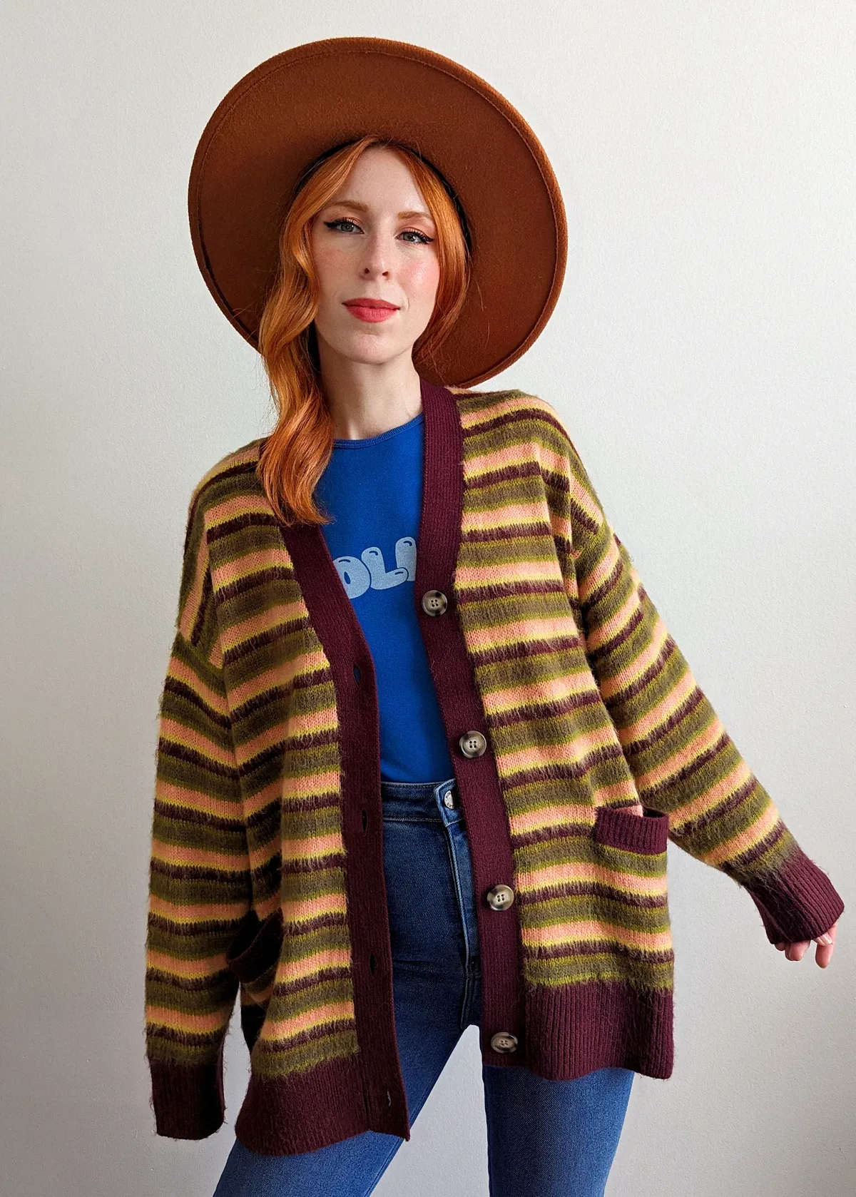 Cherry Crush Striped Oversized Cardigan