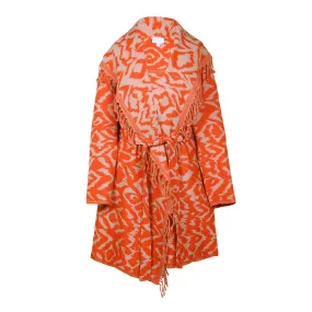 Cheryl Tangerine Belted Boiled Wool Coat