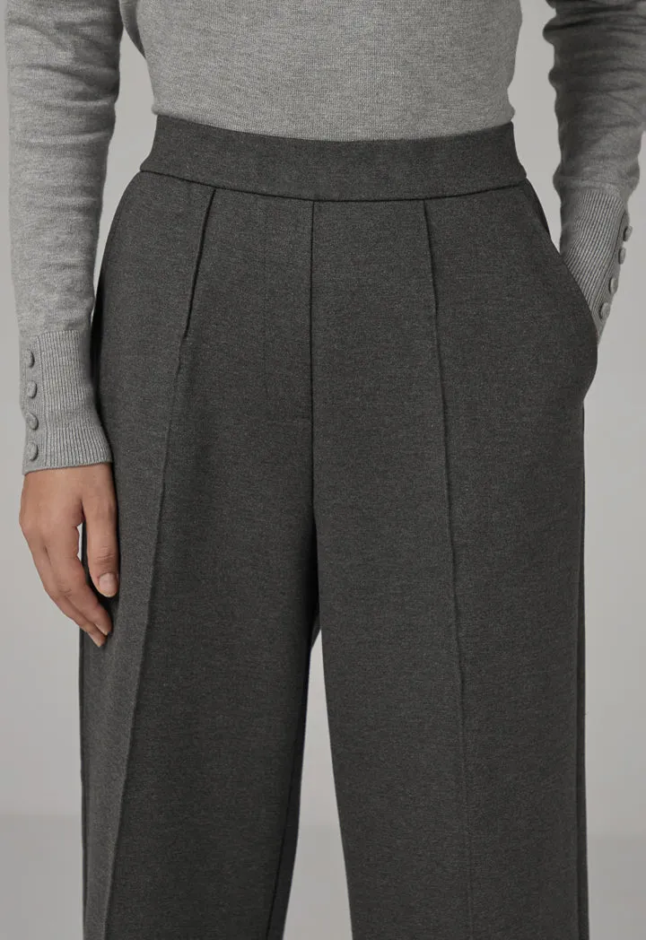 Choice Basic Straight Wide Cut Trousers Anthracite