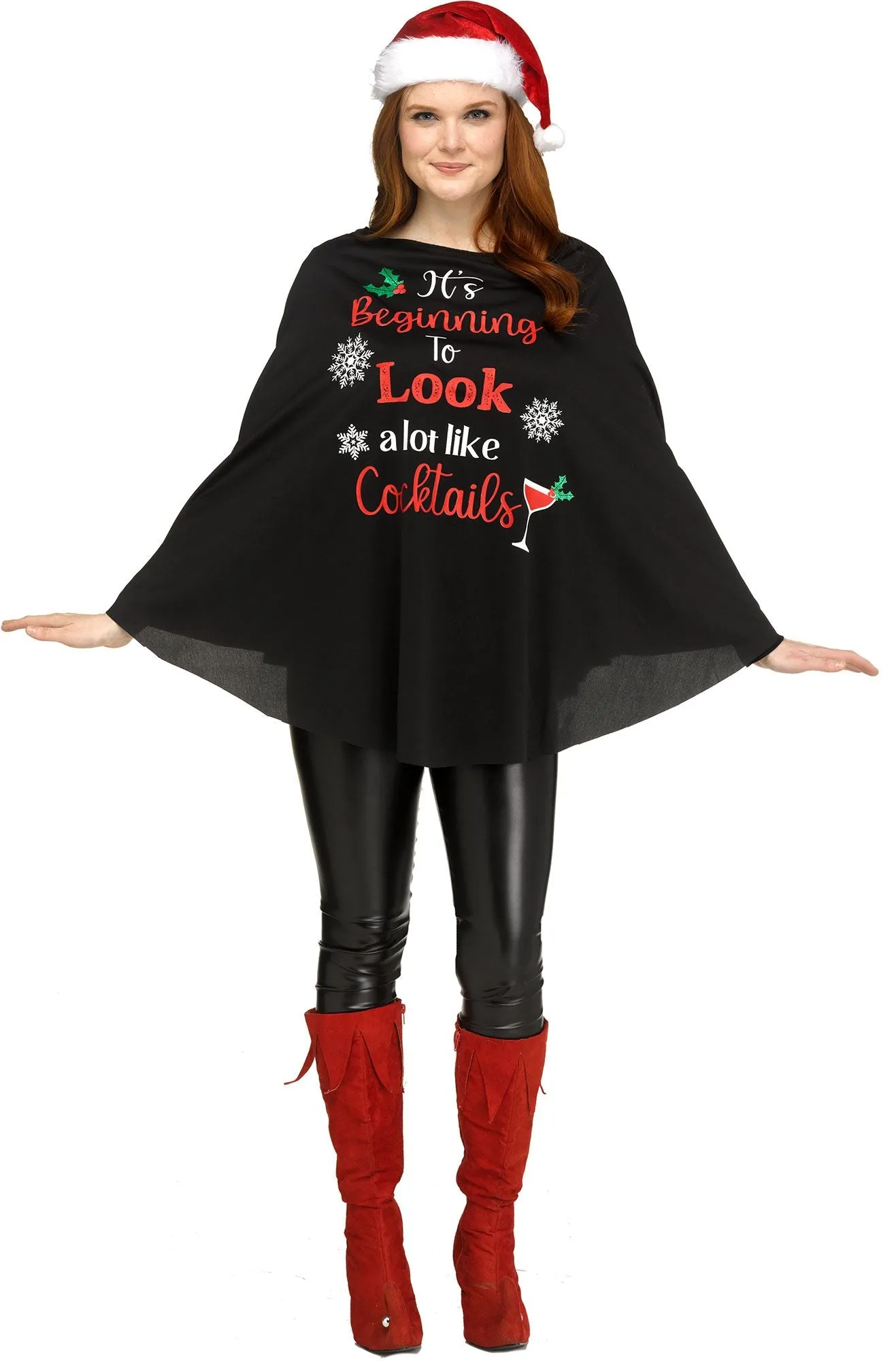 CHRISTMAS PARTY PONCHO ADULT