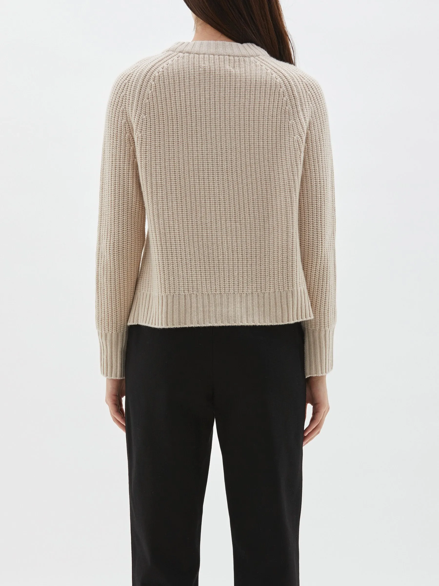 chunky cropped crew neck knit