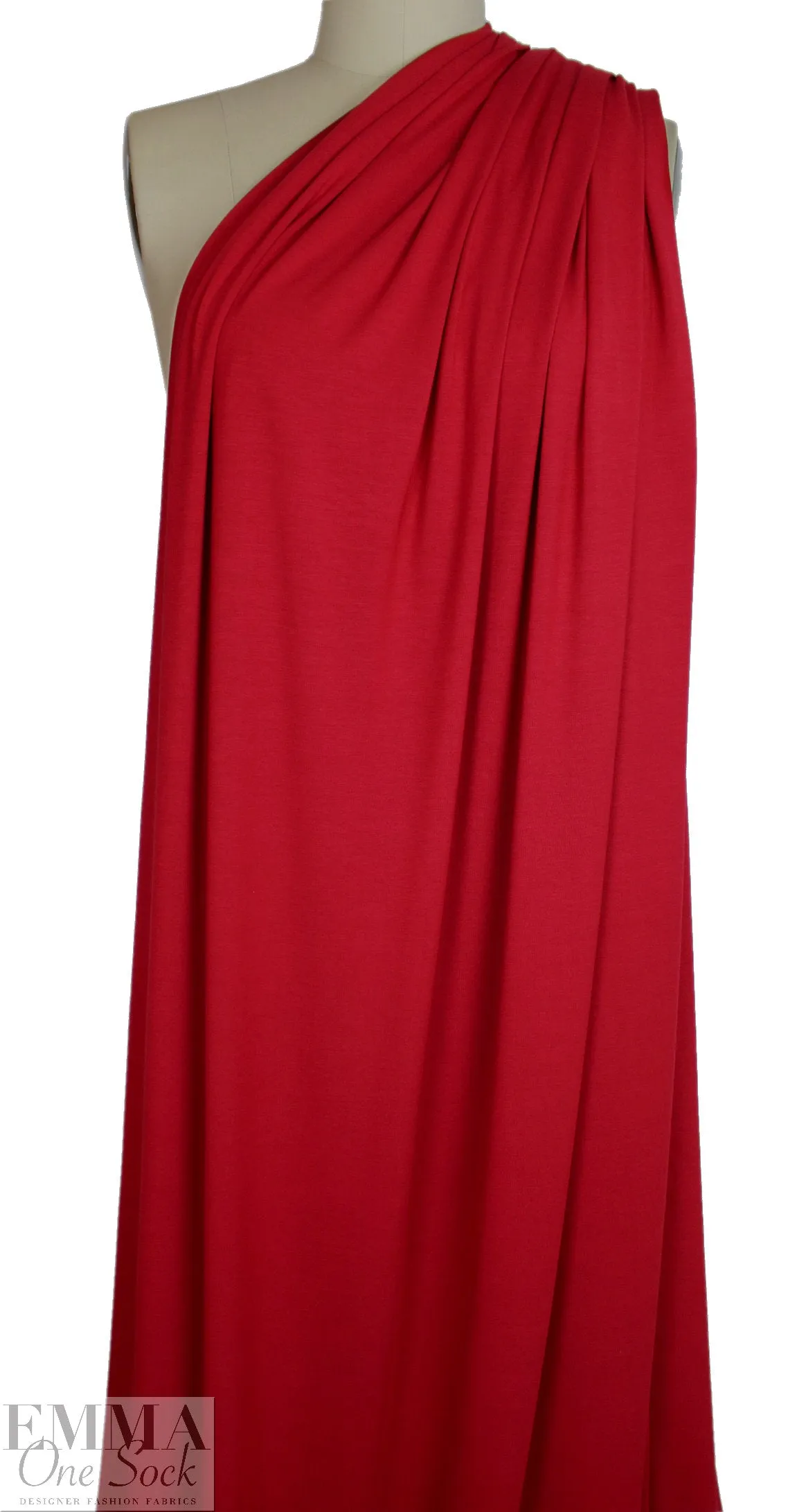 classic red Oeko-Tex bamboo/spandex 4-way jersey