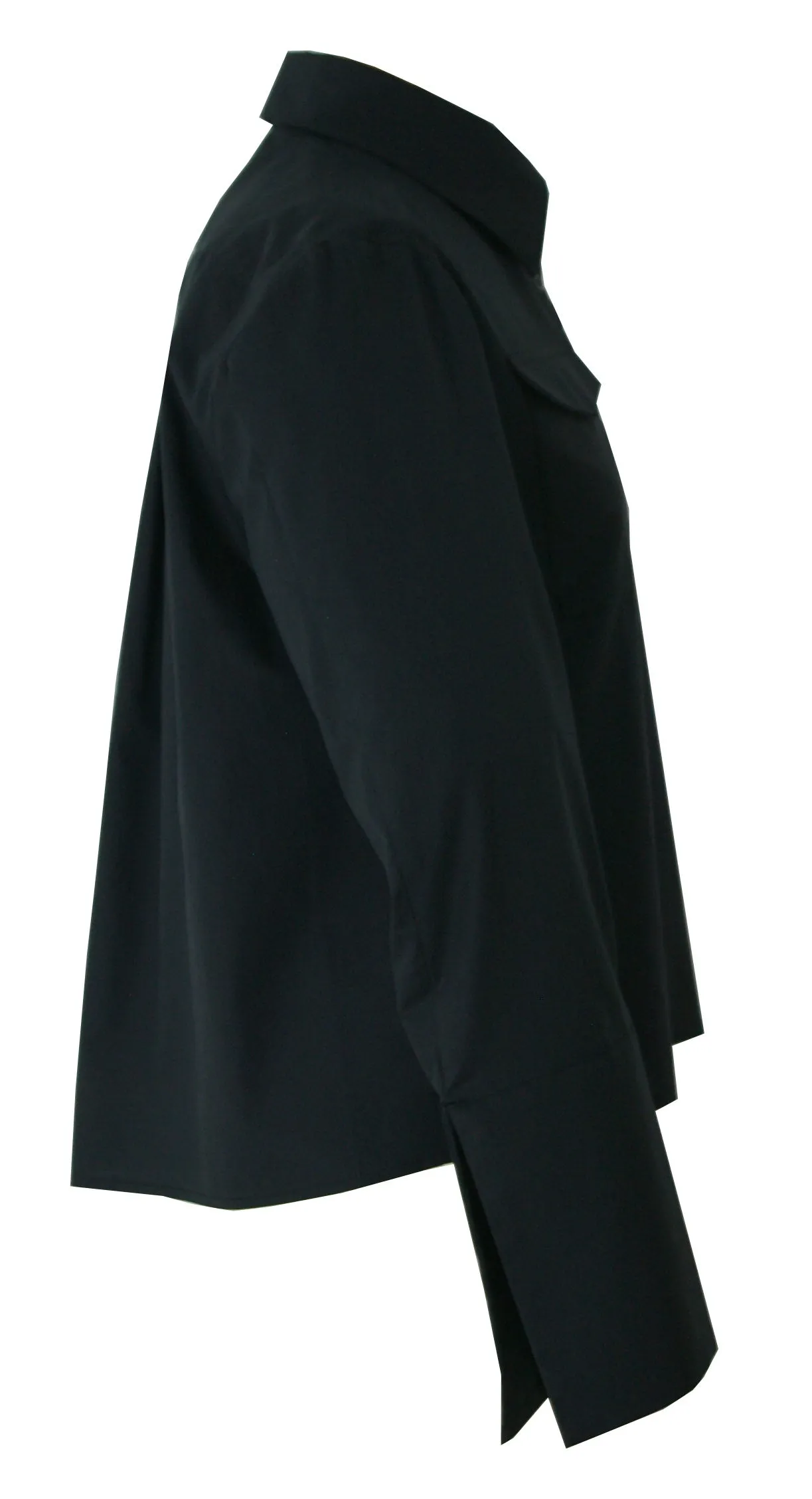 {Clearance Stock} Organic Cotton Cropped Long-Sleeve Shirt in Black