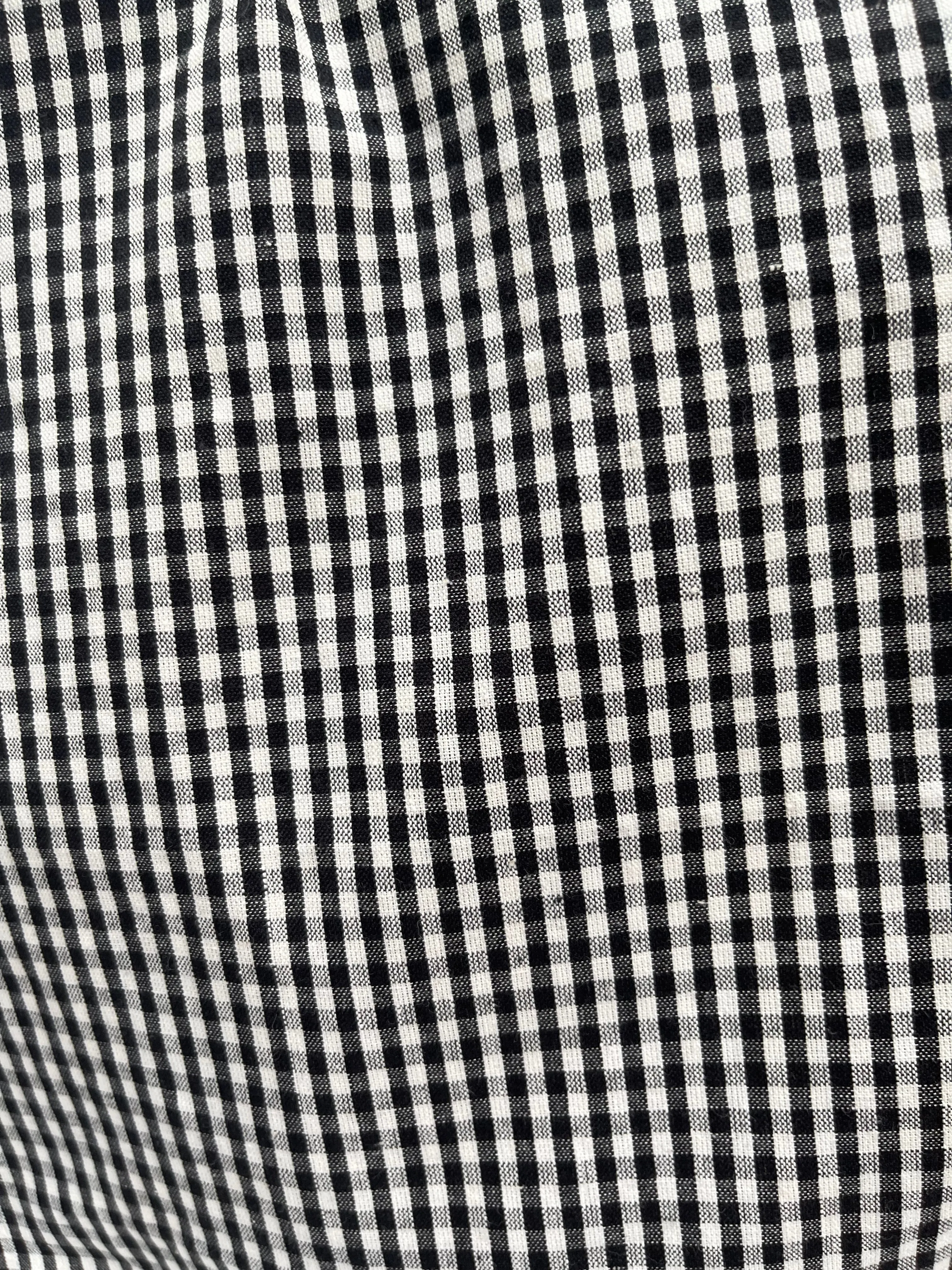 {Clearance Stock} Organic Cotton Short-Sleeve Shirt in Black Gingham