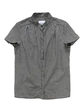 {Clearance Stock} Organic Cotton Short-Sleeve Shirt in Black Gingham