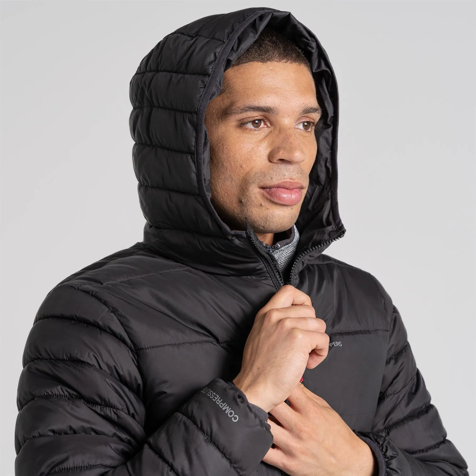 Craghoppers Men's Compresslite VIII Hooded Jacket | Black