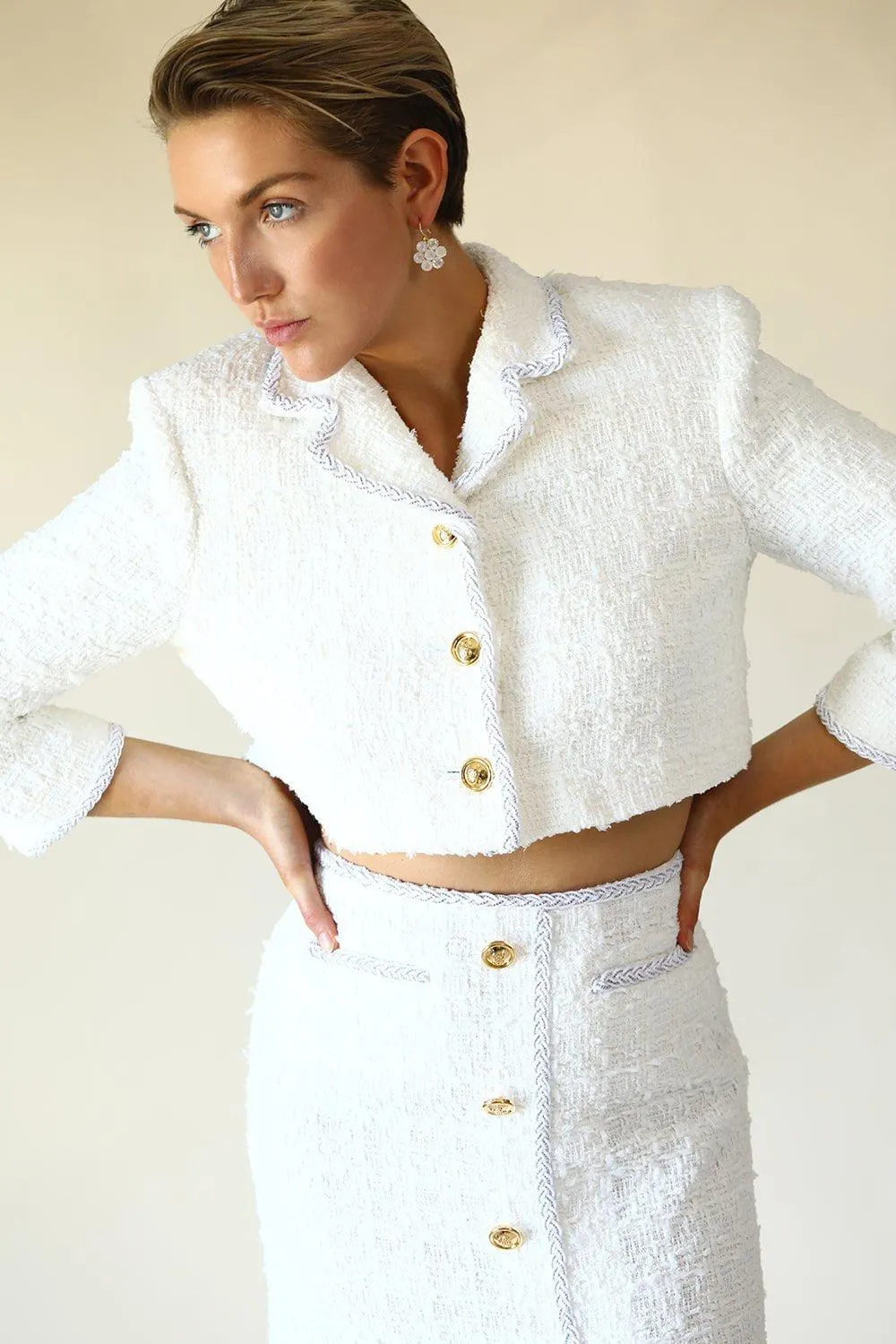 Cropped Boucle Jacket