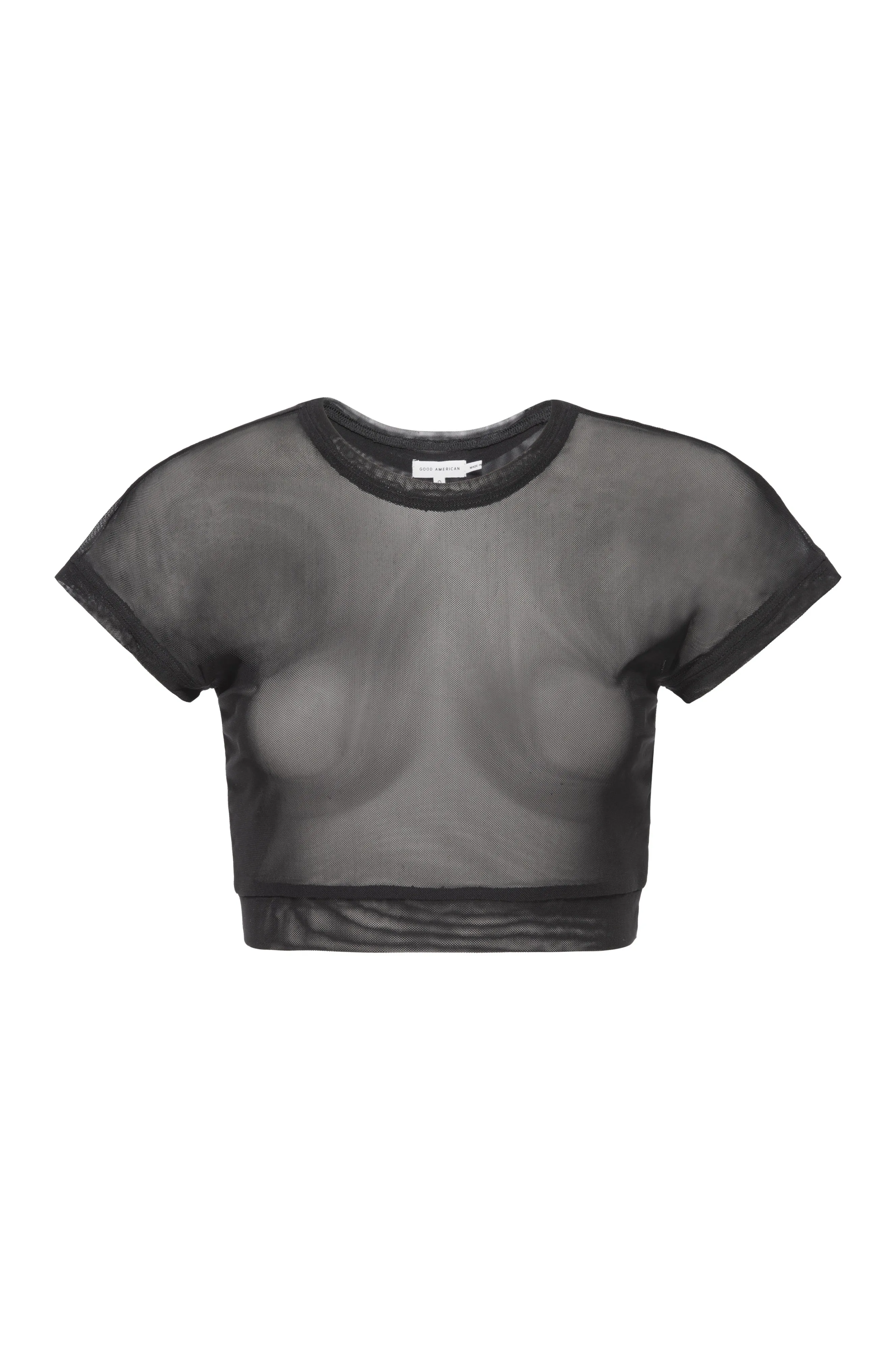 Cropped Mesh Tee Black