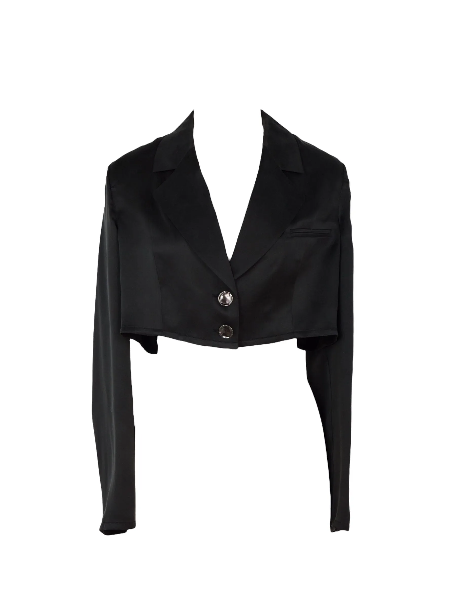 Cropped Silk Blazer