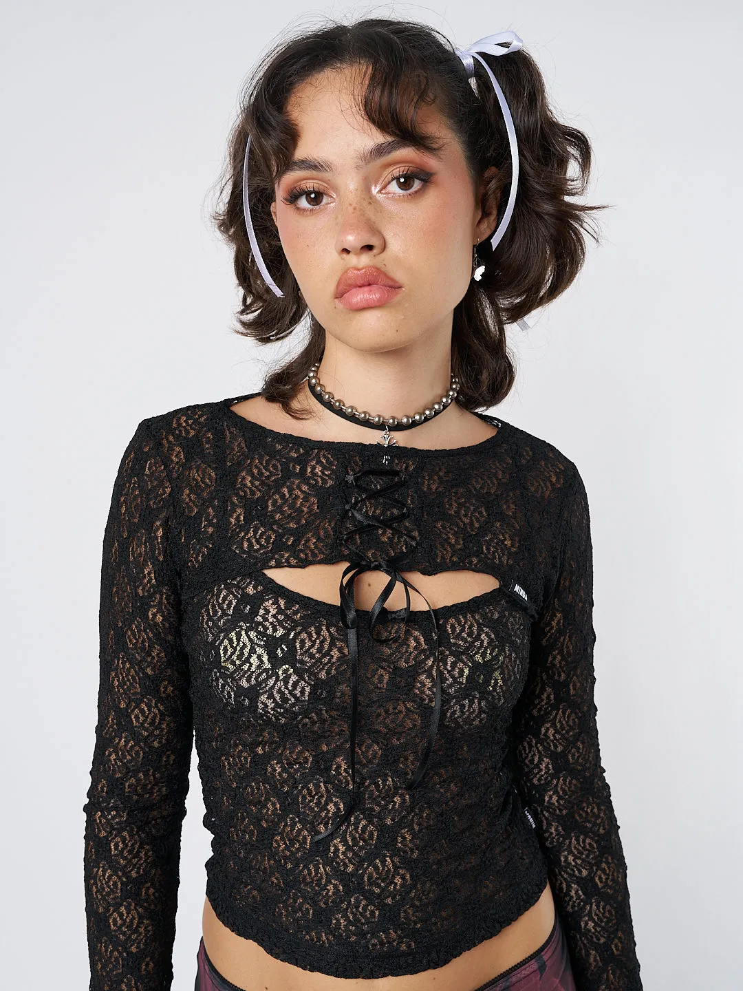 Dahlia Black Shrug & Cami Top Lace Set