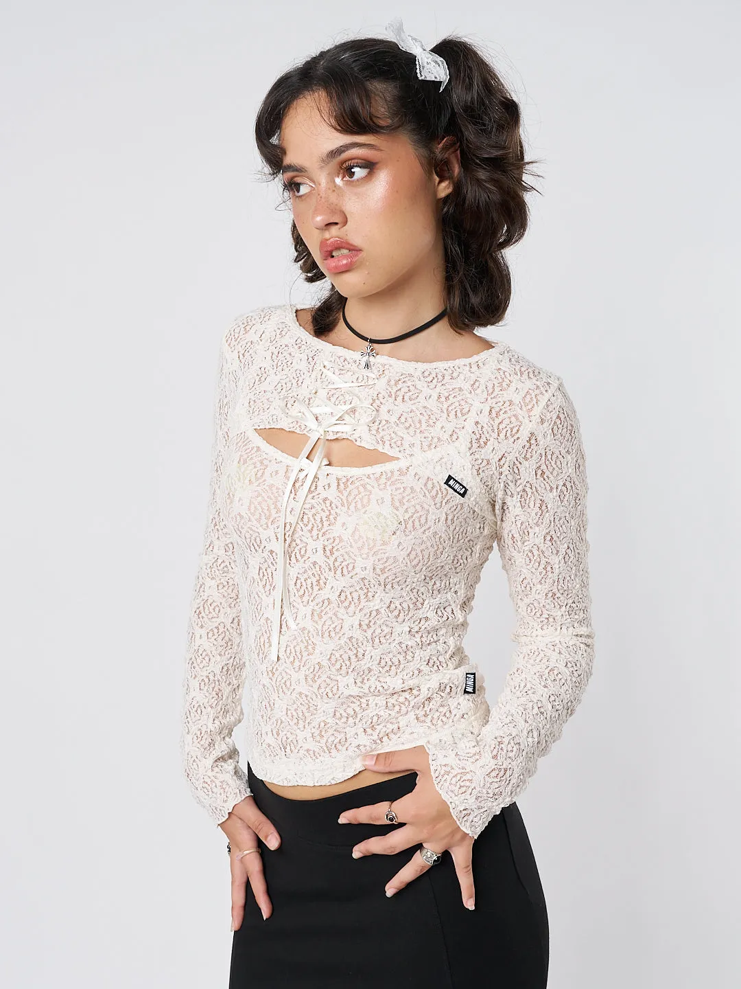 Dahlia Cream Shrug & Cami Top Lace Set