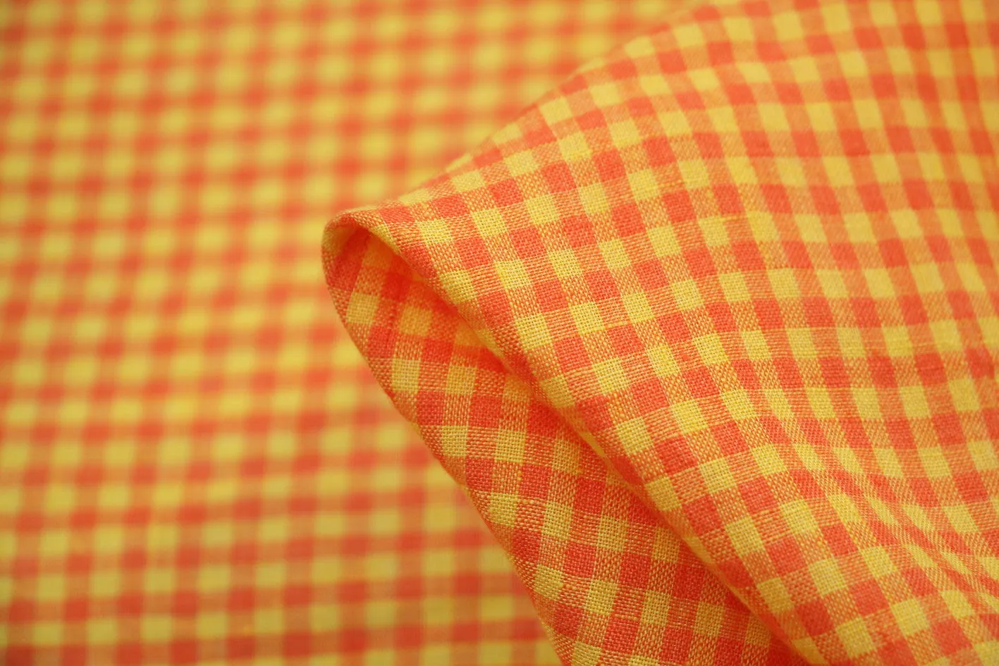 Daisy Check Washed Linen