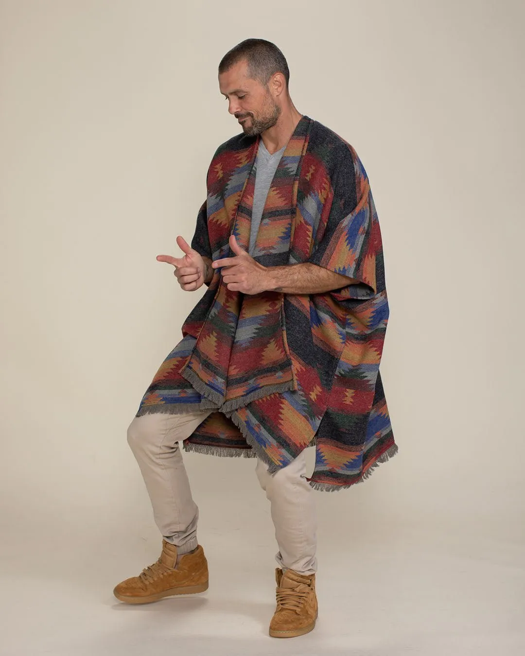 Dire Wolf Fabric Poncho | Men's