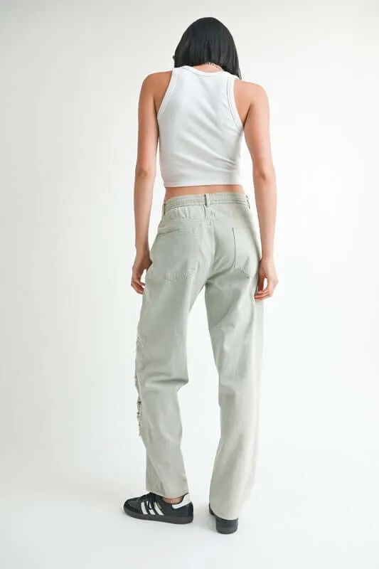 Distressed Wide Leg Pants