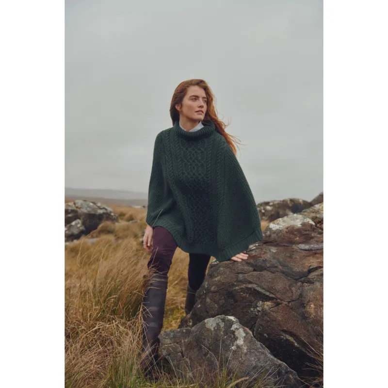 Dubarry Kilronan Ladies Merino Knit Poncho - Olive