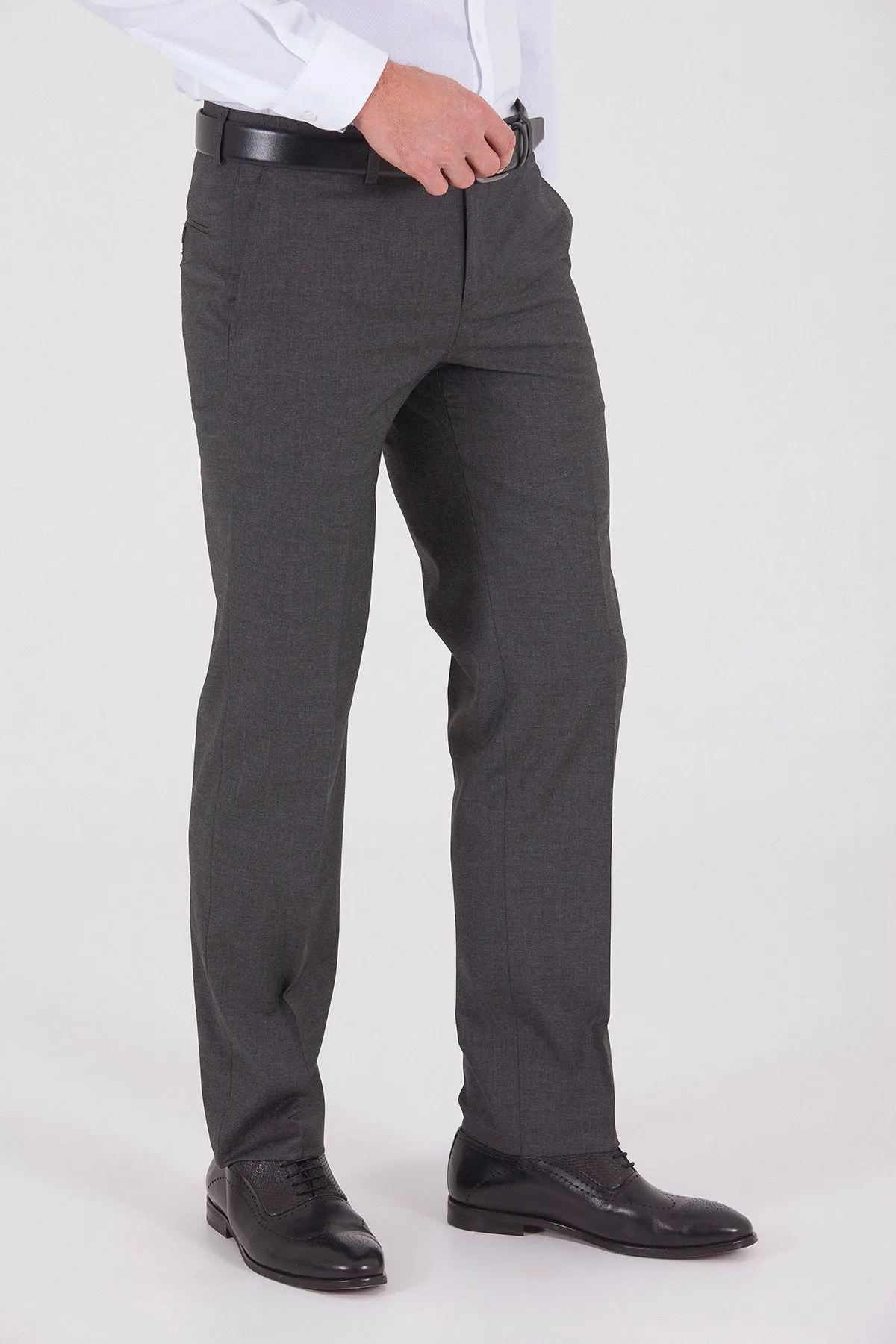 Dynamic Fit Side Pocket Low Waist Wool Dark Gray Dress Pants